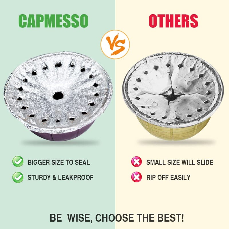 CAPMESSO Aluminum Foils Lids to Reuse Vertuoline Capsules Coffee Pods Compatible with Nespresso VertuoLine Machine 64mm(200/package) - Image 4